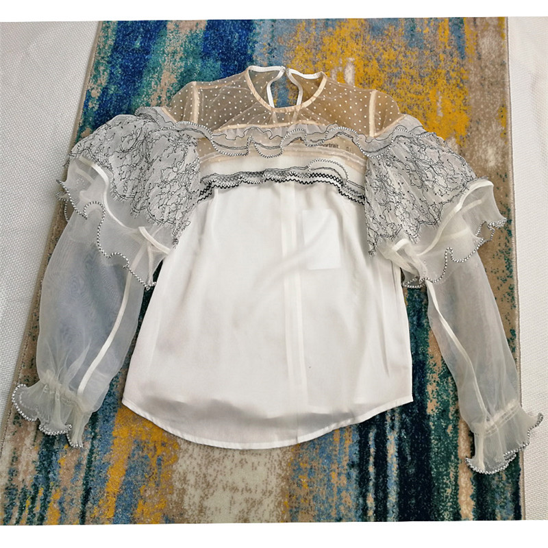 Women Lantern Sleeve Asymmetrical Sexy Blouse Ruffle Lace Patchwork Top Summer Shirt, As pic
Women Lantern Sleeve Asymmetrical Sexy Blouse Ruffle Lace Patchwork Top Summer Shirt, As pic