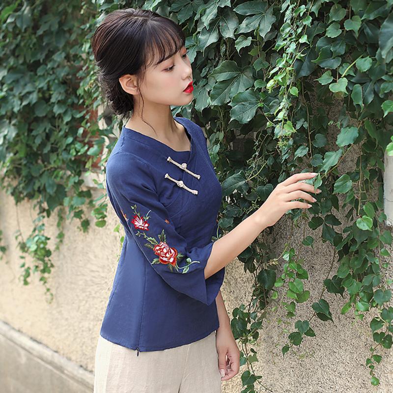 2020 Long Sleeve Chinese Traditional Qipao Top Online Chinese Store Cotton Linen Clothing Vintage Solid Tang Tops Women T Shirt 
2020 Long Sleeve Chinese Traditional Qipao Top Online Chinese Store Cotton Linen Clothing Vintage Solid Tang Tops Women T Shirt
