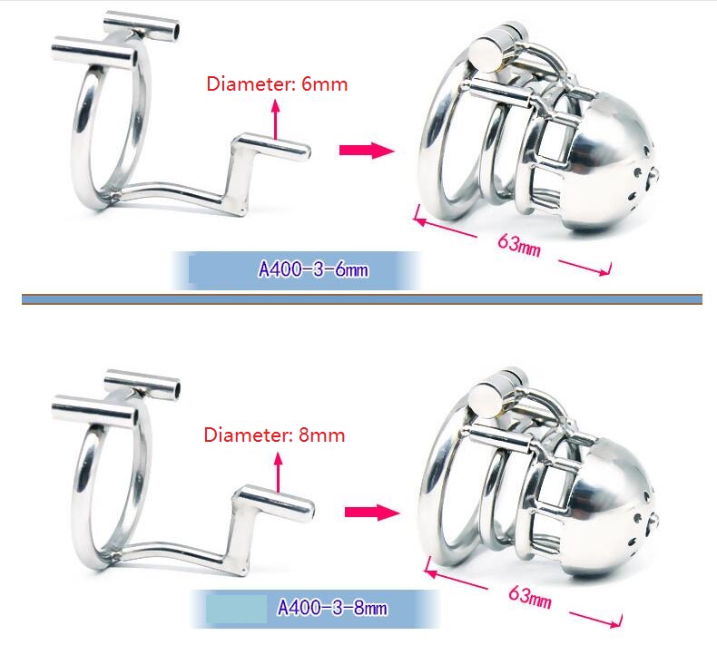 New 316 Stainless Steel Male PA Puncture Lock With Hole Cock Cage Chastity Device Penis Ring Adult Bondage Sex Toy Kidding Zone Br