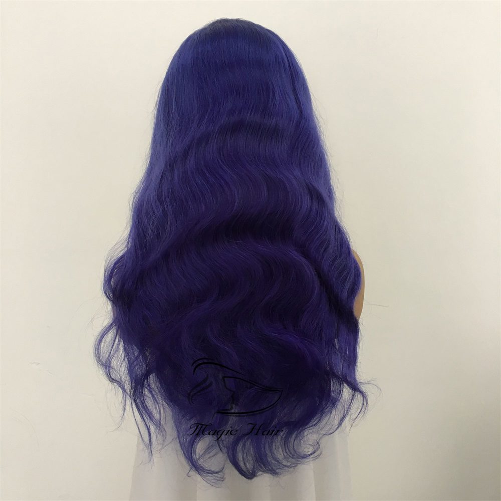 Full Lace Human Hair Wigs Purple Color Natural Wave Brazilian Virgin Human Hair Lace Front wig With Baby Hair Glueless