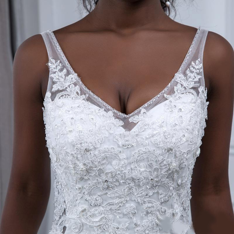 2020 African plus size mermaid wedding dresses robes de soirée lace appliques bridal gowns Custom Made