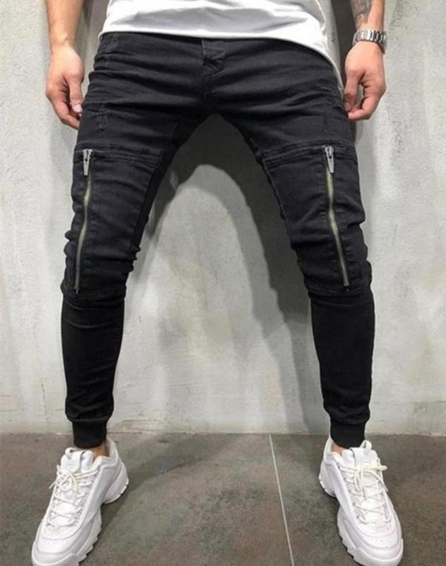 Men's Jeans Mens Skinny Slim Fit Ripped Big And Tall Stretch Blue For Men Distressed Elastic Waist M-3XL