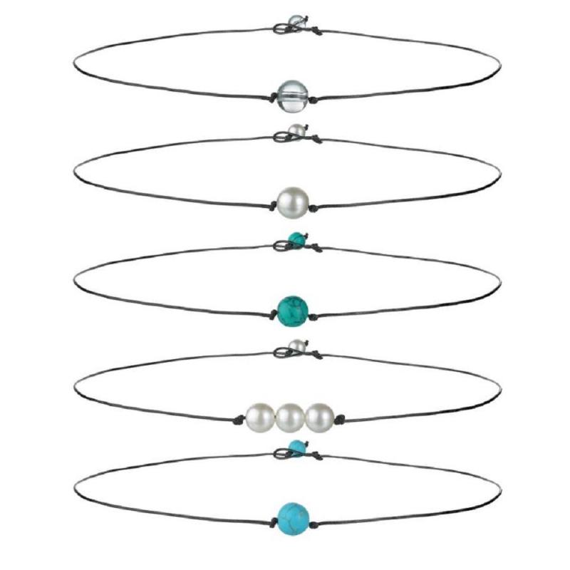 2020 NEW black rope chain Bead Necklace handmade simple clavicle chain Pearl Blue Stone Pendant Necklace Women Jewelry Bohemia
2020 NEW black rope chain Bead Necklace handmade simple clavicle chain Pearl Blue Stone Pendant Necklace Women Jewelry Bohemia