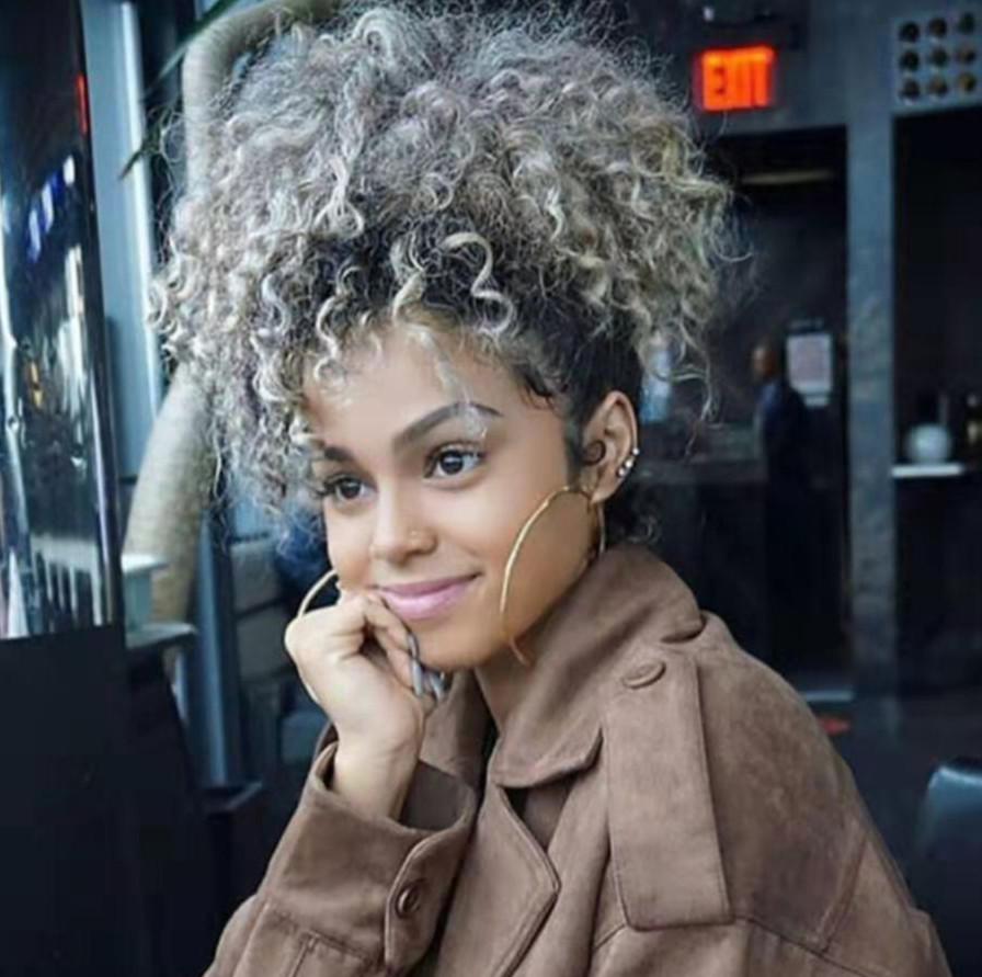 Silver Grey curly ponytail hairpiece drawstring grey human updo ponytail women gray hair topper deep curly weave extension replacement 140g
Silver Grey curly ponytail hairpiece drawstring grey human updo ponytail women gray hair topper deep curly weave extension replacement 140g