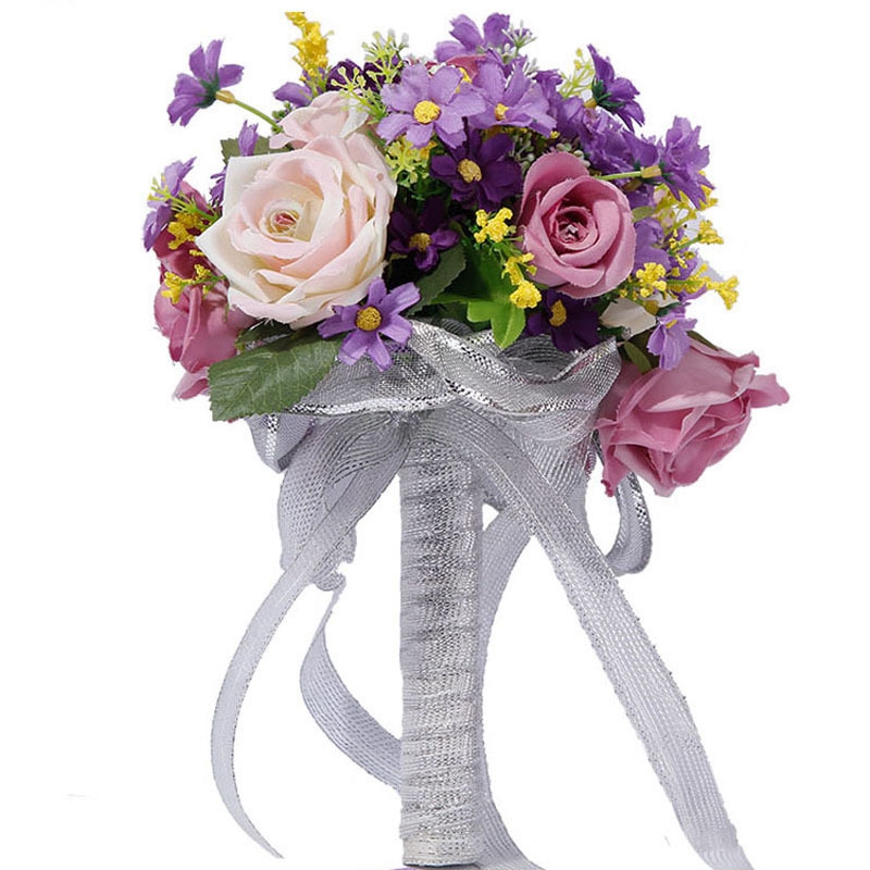 Bride Holding Flowers Romantic Wedding Colorful Rose Bride'S Bouquet,Purple Pink Bridal Bouquets, Multi
Bride Holding Flowers Romantic Wedding Colorful Rose Bride'S Bouquet,Purple Pink Bridal Bouquets, Multi