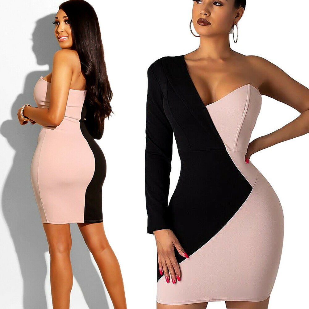 Newest Hot Women' Bandage Bodycon Long Sleeve Patchwork One Shoulder Evening Party Club Short Elegant Mini Dress, As pic
Newest Hot Women' Bandage Bodycon Long Sleeve Patchwork One Shoulder Evening Party Club Short Elegant Mini Dress, As pic