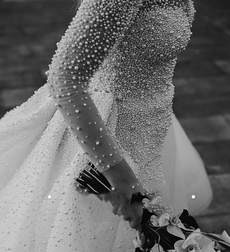 2025 Full Pearl Beaded Mermaid Wedding Dresses With Detachable Train Vintage Long Sleeves Saudi Arabic Plus Size Bridal Gown vestidos de noiva