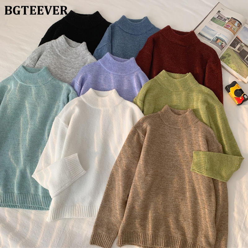 BGTEEVER Autumn Winter Basic All-match Half Turtleneck Warm Women Sweaters 2019 Multicolor Soft Comfortable Female Knit Tops, Black
BGTEEVER Autumn Winter Basic All-match Half Turtleneck Warm Women Sweaters 2019 Multicolor Soft Comfortable Female Knit Tops, Black