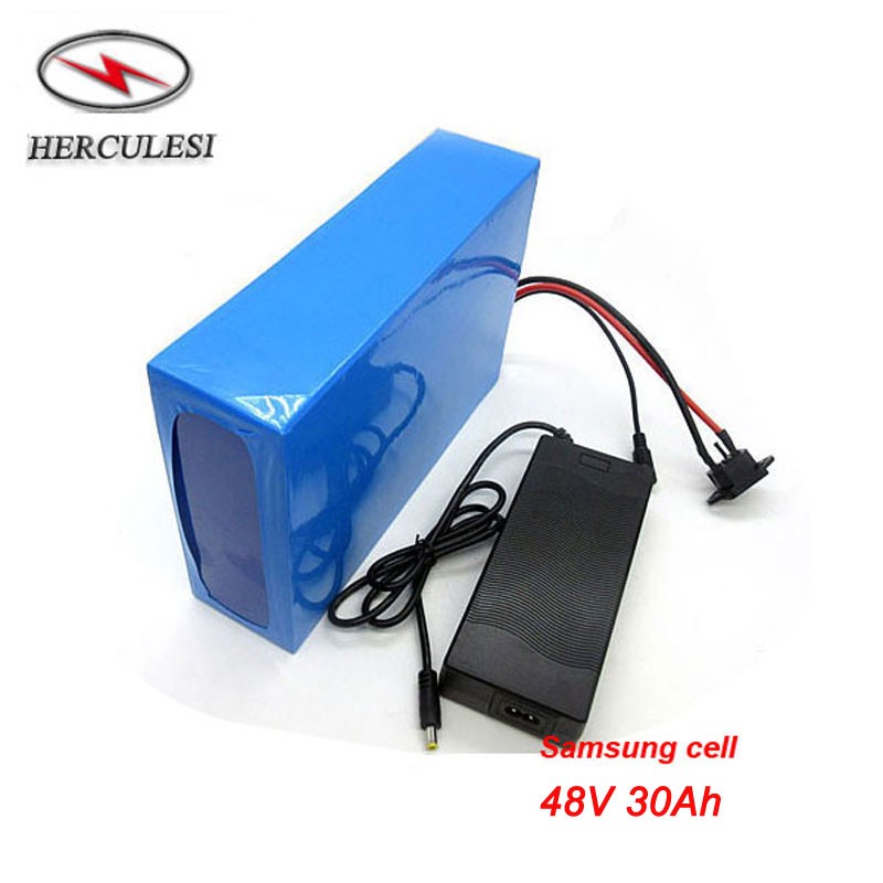 High Capacity 1000W Electric Bike Battery 48V 30Ah Lithium ion 18650 Cell with 30A BMS + 54.6V 2A Charger
High Capacity 1000W Electric Bike Battery 48V 30Ah Lithium ion 18650 Cell with 30A BMS + 54.6V 2A Charger