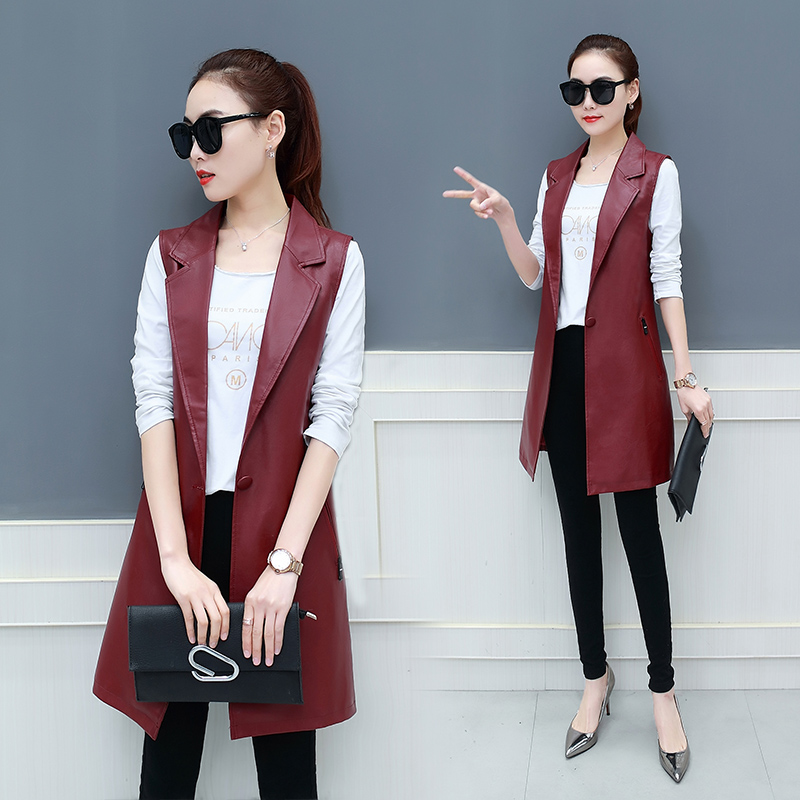 Women Slim sleeveless suit vest new Office lady PU leather Blazers suit vest cardigan jacket Female Long Jacket
Women Slim sleeveless suit vest new Office lady PU leather Blazers suit vest cardigan jacket Female Long Jacket