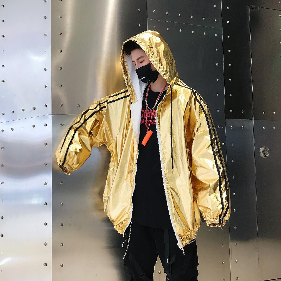YASUGUOJI New 2019 Autumn Fashion Reflective Streetwear Jacket Men Fashion Stage Performance Mens Jackets Hip Windbreaker, Gloden j48
YASUGUOJI New 2019 Autumn Fashion Reflective Streetwear Jacket Men Fashion Stage Performance Mens Jackets Hip Windbreaker, Gloden j48