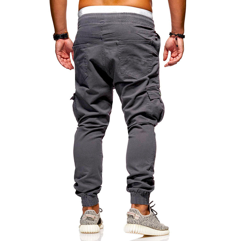 2019 New Style Fashion Men's Slim Fit Tracksuit Cotton Bottoms Skinny Casual With Pocket Pants Solid Trousers