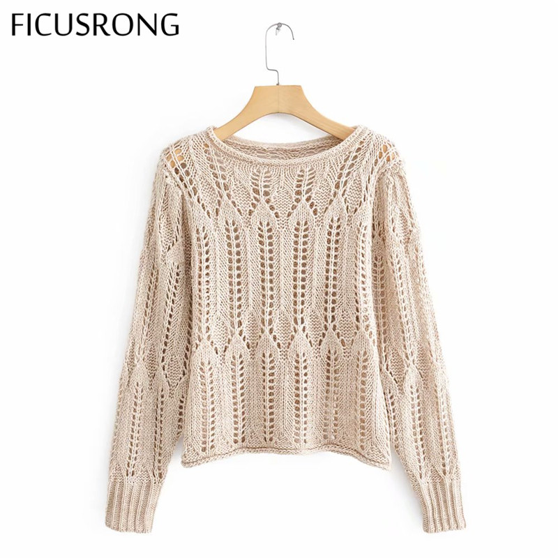 Women Hollow out Knitted Sweater Pullover Casual O Neck Sweaters Tops New Long Sleeves Sweater FICUSRONG, Beige
Women Hollow out Knitted Sweater Pullover Casual O Neck Sweaters Tops New Long Sleeves Sweater FICUSRONG, Beige