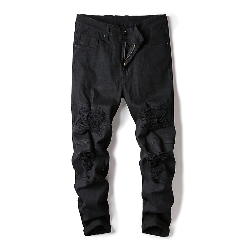 2020 new Mens Distressed Biker hole Jeans Fashion Pleated Ripped Denim Joggers Black Slim Fit Trousers With hip hop Patches
2020 new Mens Distressed Biker hole Jeans Fashion Pleated Ripped Denim Joggers Black Slim Fit Trousers With hip hop Patches
