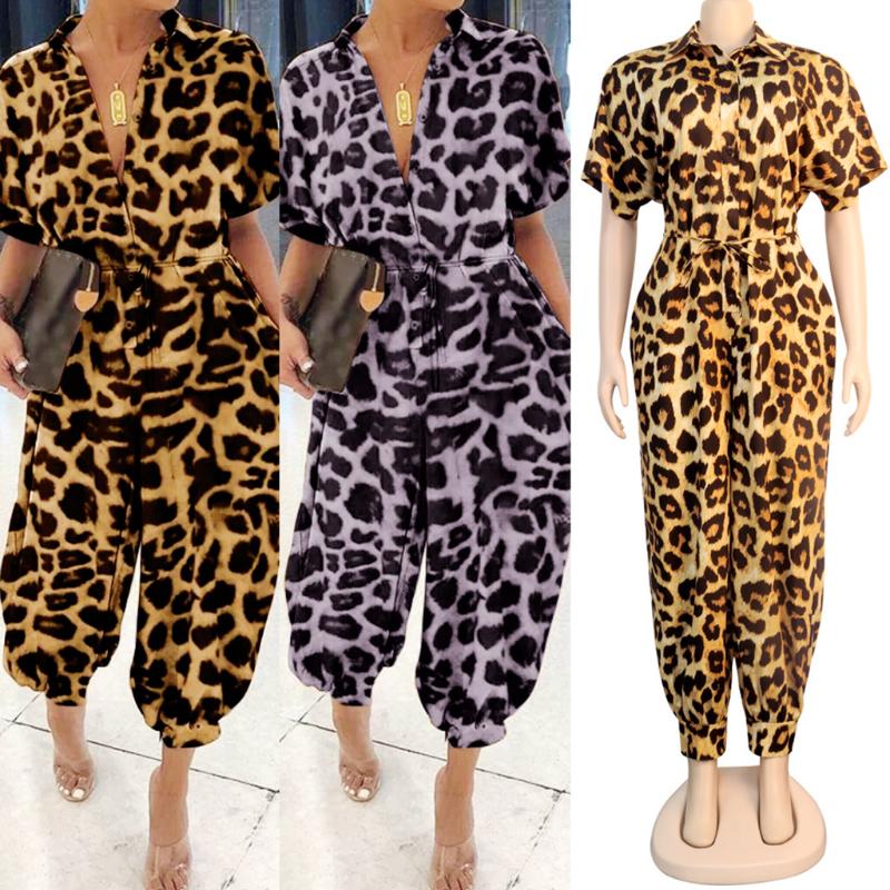 Fashion Women Sexy Lapel Deep V-Neck Leopard Print Short Sleeves Long Jumpsuit Siamese Leopard 2020 Sexy Fashion, Black
Fashion Women Sexy Lapel Deep V-Neck Leopard Print Short Sleeves Long Jumpsuit Siamese Leopard 2020 Sexy Fashion, Black