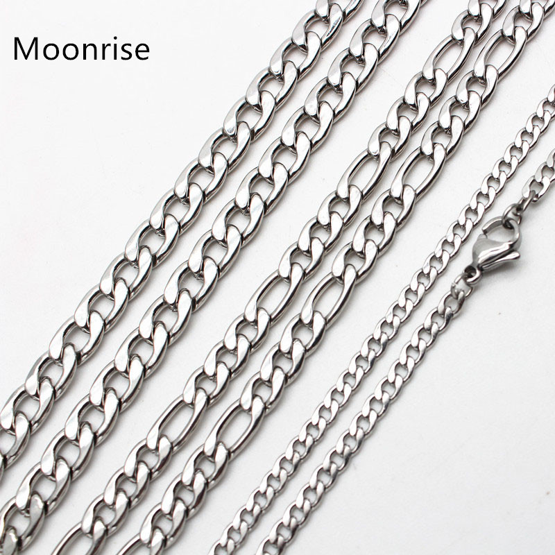 50cm 60cm 70cm Figaro Link Chain Jewelry Classic Curb Necklace 3-6MM Stainless Steel Silver Color Chain for Men Women
50cm 60cm 70cm Figaro Link Chain Jewelry Classic Curb Necklace 3-6MM Stainless Steel Silver Color Chain for Men Women