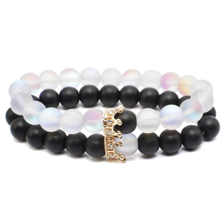 2pcs/set Frosted amphibole couple bracelet with micro crown color retention elastic rope bracelet free shipping
2pcs/set Frosted amphibole couple bracelet with micro crown color retention elastic rope bracelet free shipping