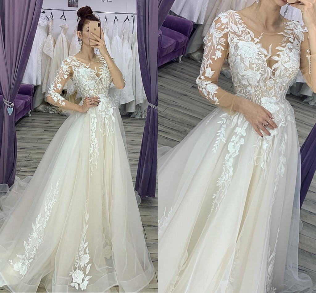 2019 Cheap Wedding Dresses Sheer Jewel Neck Lace Appliqued Long Sleeves Beach Bridal Gowns Sweep Train Boho Wedding Dress Plus Size, Black
2019 Cheap Wedding Dresses Sheer Jewel Neck Lace Appliqued Long Sleeves Beach Bridal Gowns Sweep Train Boho Wedding Dress Plus Size, Black