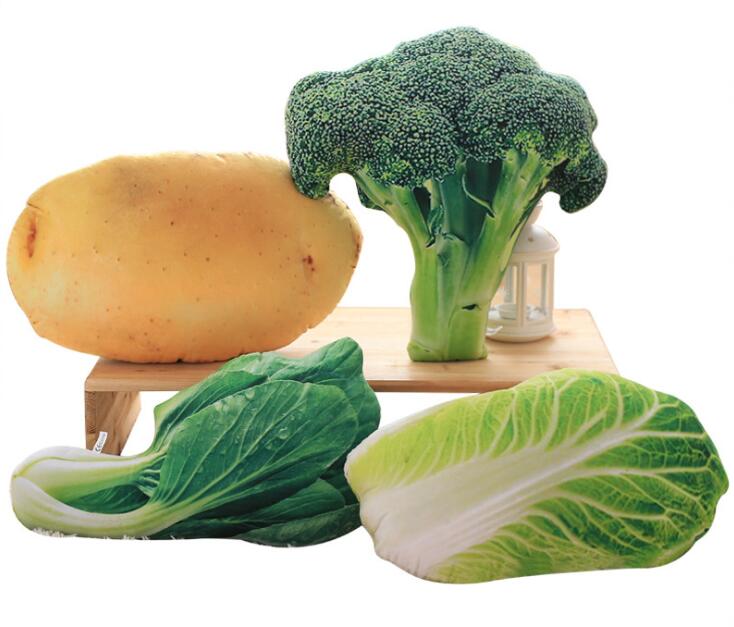 3D Vegetables Cushion Creative Decorative Pillow Plush Toy Potato Cabbage Broccoli Office Sofa Cushion Funny Home Decoration