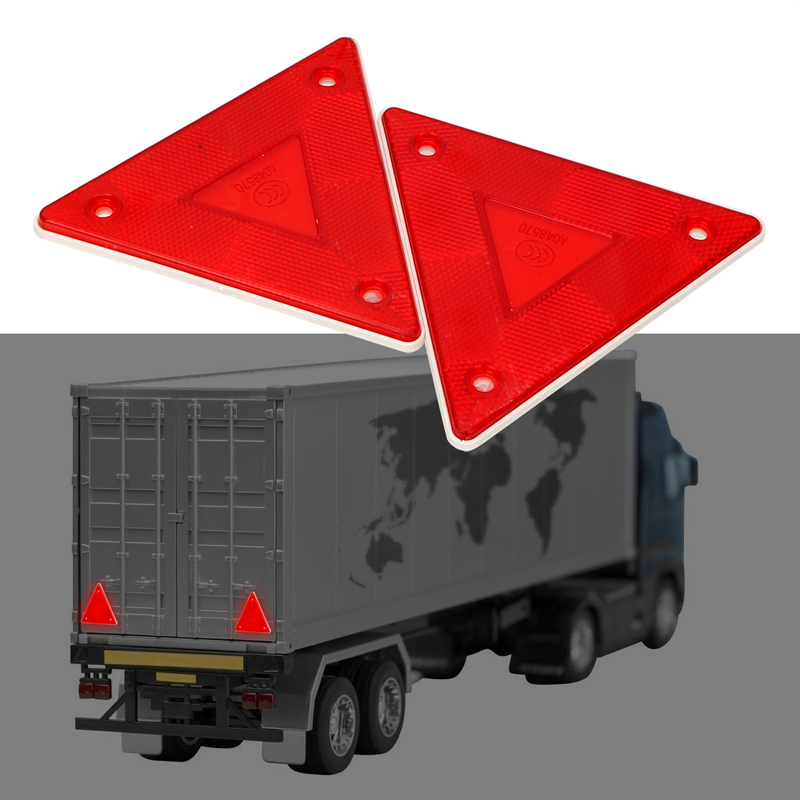 Car Triangle Reflector Stop Warning Reflective Safety Sign Board Truck Plate Red Rear Light