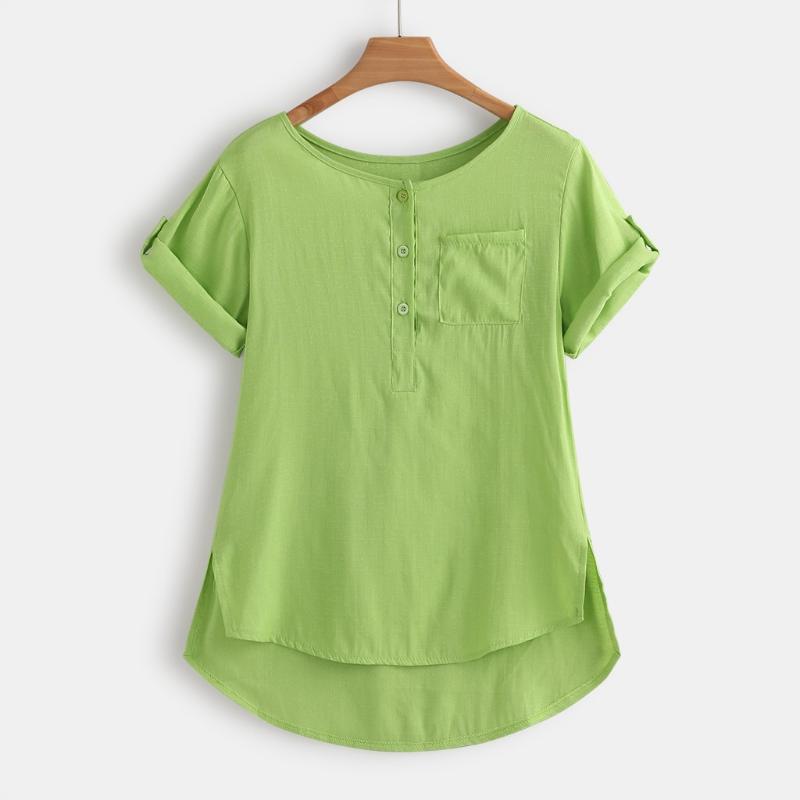 Women Summer Style Casual Blouses Clothing Loose Plus Size Short Sleeve Solid Color Blusas Shirt Women's Tops#P30, Green
Women Summer Style Casual Blouses Clothing Loose Plus Size Short Sleeve Solid Color Blusas Shirt Women's Tops#P30, Green