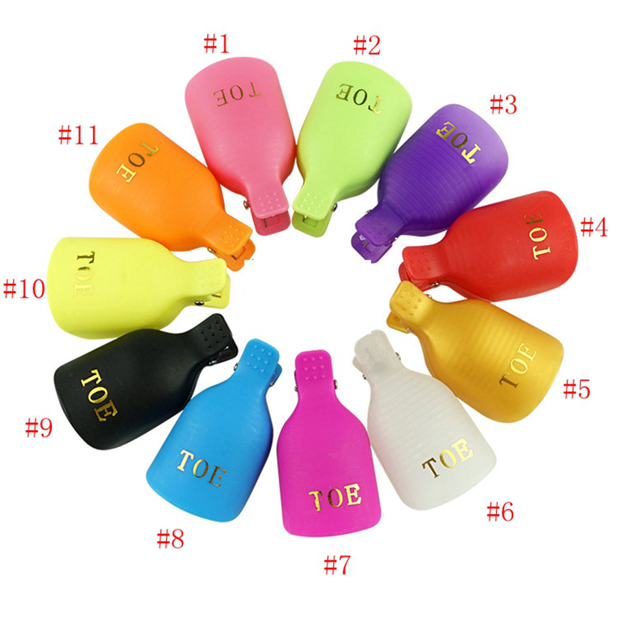 5 Pcs Foot Toe Soak Off Cap Set Colorful Plastic Clip UV Gel Polish Remover Wrap Manicure Nail Art Tool Kit Manicure Tool 5pcs/set