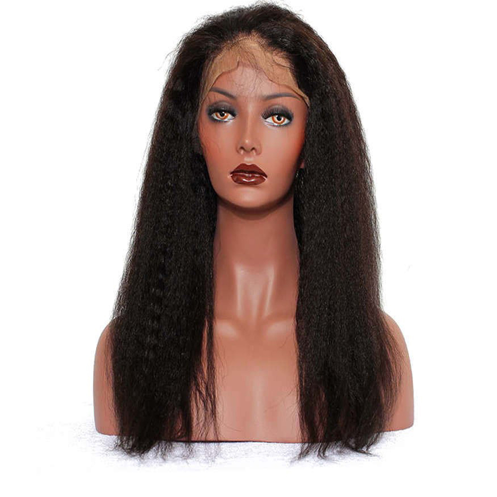 8-20Inch Kinky Straight 360 Lace Frontal Closure Pre Plucked With Baby Hair Brazilian Virgin Human Hair