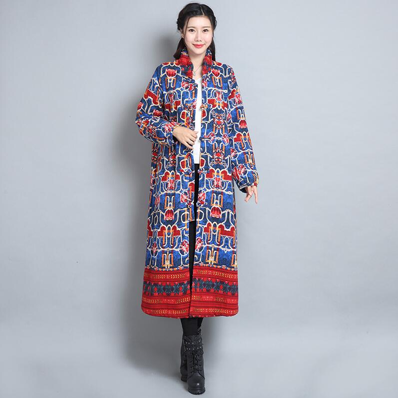 Autumn winter new national style printed women's Plush loose collar long cotton padded elegant colorful special vintage jacket coat
Autumn winter new national style printed women's Plush loose collar long cotton padded elegant colorful special vintage jacket coat