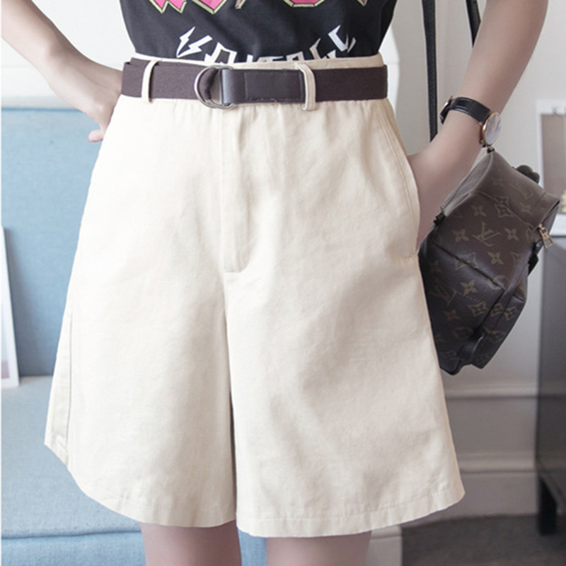 Summer Korean Women Sashes Loose Shorts Casual Female High Waist Button Shorts Femme Solid A-line Plus Size -2XL, Beige
Summer Korean Women Sashes Loose Shorts Casual Female High Waist Button Shorts Femme Solid A-line Plus Size -2XL, Beige