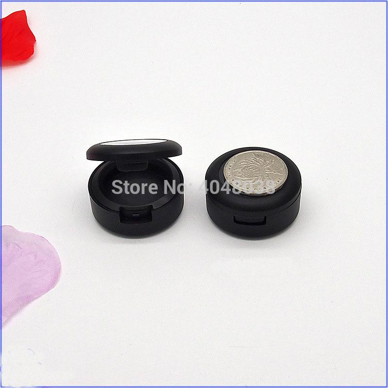 Dia 26mm Eye Shadow Compact Matte Black Small Eyeshadow Palette Empty Cosmetic Container Round Lipstick Packing Box 50 PCS