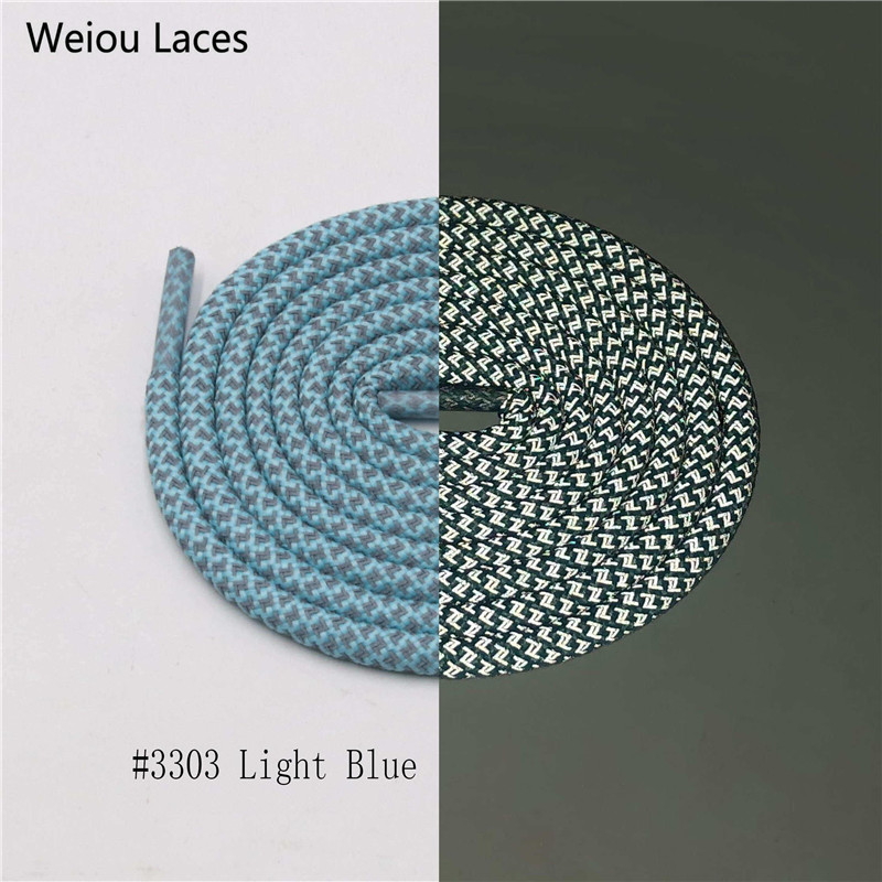 Weiou 5mm Round 3M Laces Safty Reflective Bootlace Night Running Shoelaces Walk Shoestrings For Basketball Shoes