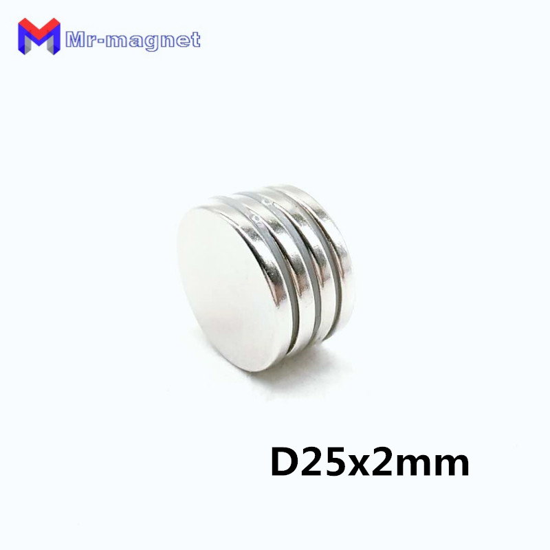 imanes 20pcs 25x2 rare earth small strong round permanent neodymium magnets 252 mm fridge electro magnet ndfeb nickel magnetic disc