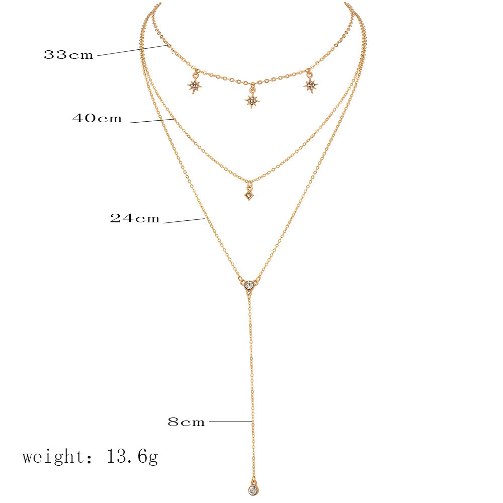 Layered Necklace with Buddha for Virgin Mary Star Stars Female Necklace Jewelry
