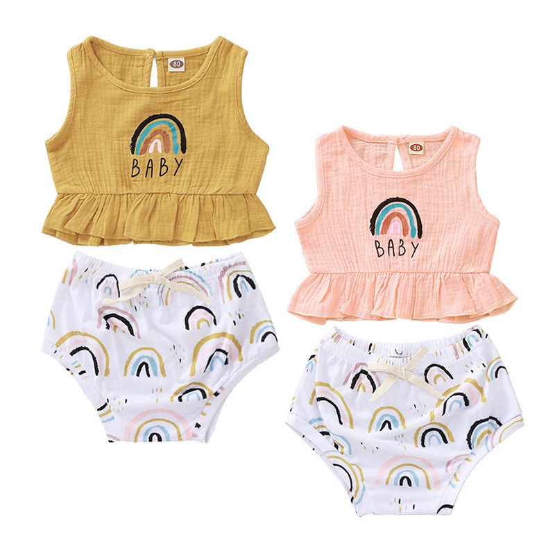 Newborn Baby Girls Clothes Set Rainbow Crop Tops Shirt Short Pants Briefs Outfits Clothes Summer New 2pcs 3-18M, Pink
Newborn Baby Girls Clothes Set Rainbow Crop Tops Shirt Short Pants Briefs Outfits Clothes Summer New 2pcs 3-18M, Pink