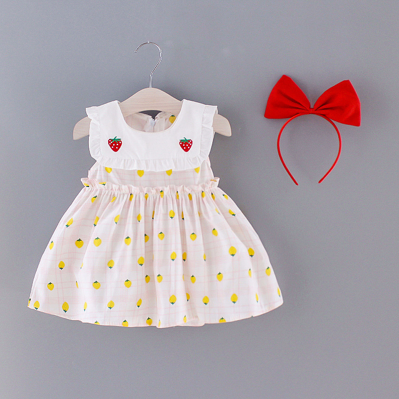 2020 New Summer Toddler Baby Girl Dress Bow Headhand+Strawberry Embroidery Dressed Cotton Clothes Hair Accessories Casual 0-4Y, Ye
2020 New Summer Toddler Baby Girl Dress Bow Headhand+Strawberry Embroidery Dressed Cotton Clothes Hair Accessories Casual 0-4Y, Ye