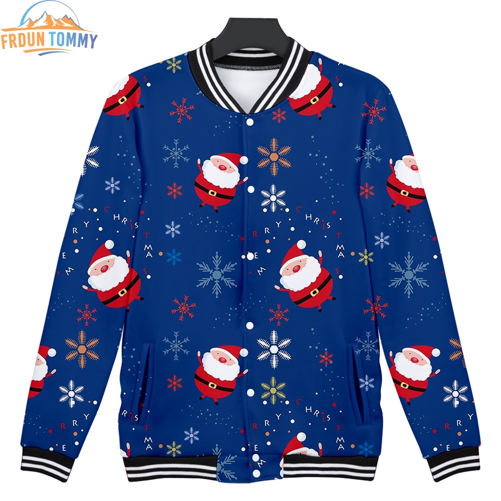 2019 New Christmas Day 3D printing fashion Casual Baseball Jacket Women and men Warm and comfortable Hot Sales kpops Jacket T200111