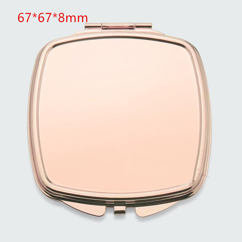 Makeup Mirror Solid Color Metal Round Case Double-Side Pop-Up Pocket Mirror Beauty Accessories Rose Gold F2290