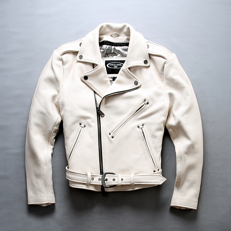men's fashion 2020 white cow motorcycle with belt lapel zipper genuine jacket men biker leather coat male
men's fashion 2020 white cow motorcycle with belt lapel zipper genuine jacket men biker leather coat male