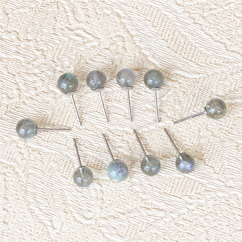 Brand 925 sterling silver semi-precious stones gemstones earrings classic American hand-made designer jewelry moonstone stud earring