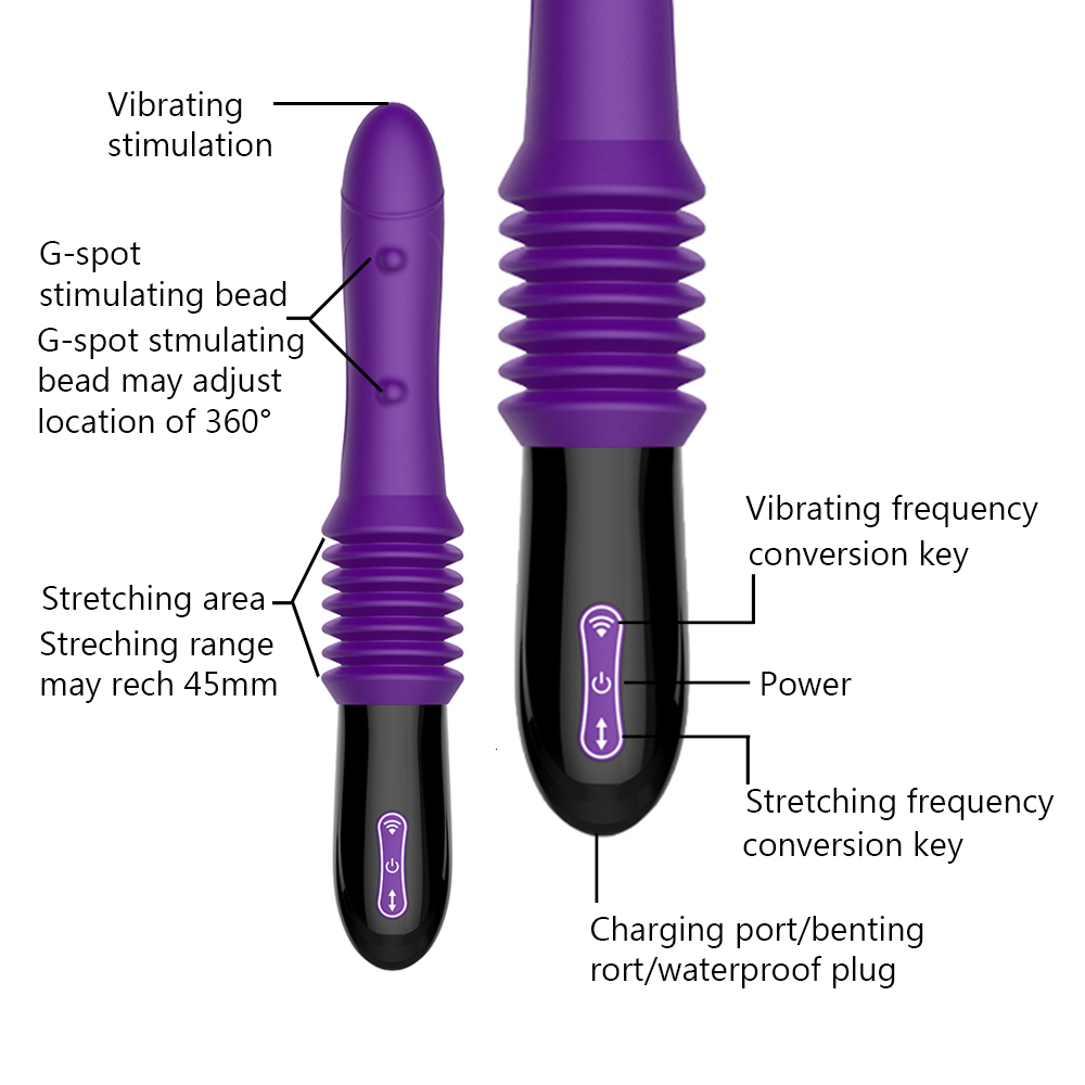 VATINE Automatic Female Masturbation Stretching Massager G-spot Sex Toys for Women Sex Machine Dildo Vibrator Y191017