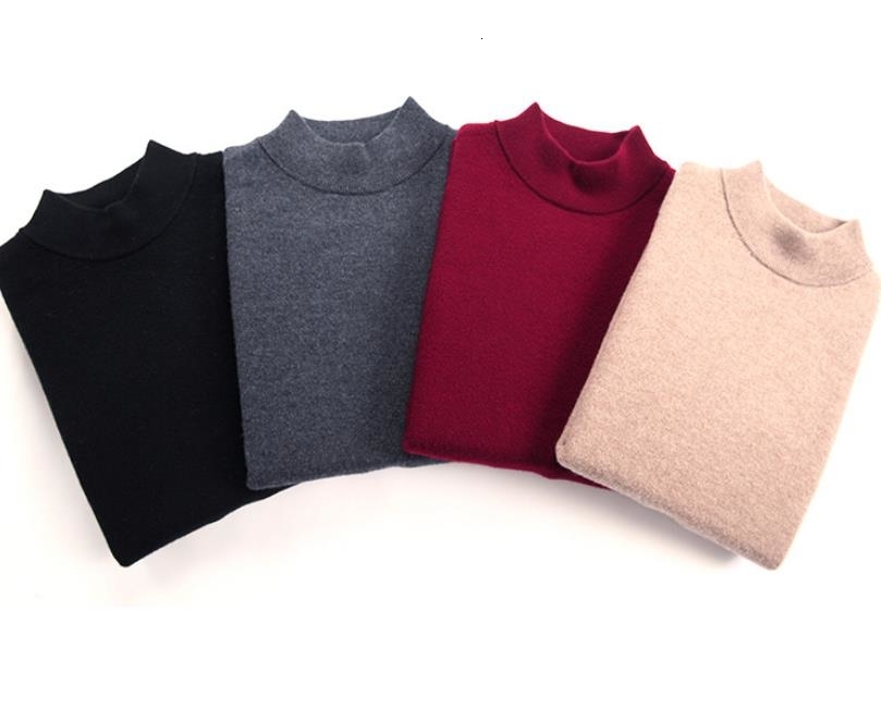Half turtleneck Cashmere pullover men sweater clothes for 2019 autumn winter sueter hombre robe pull homme hiver mens sweater SH190928
