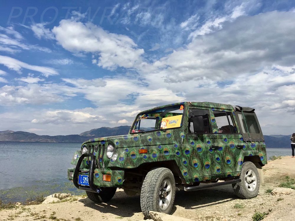 Impressive Green Peacok Camo Vinyl Car Wrap foil With air bubble Free Printed / PAINTED Camouflage graphics sticker 1.52x10m/20m/30m Roll