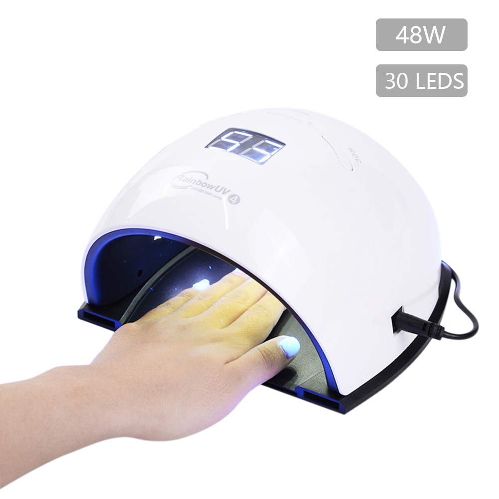 48W UV LED Lamp Nail Dryer For Hand Foot 2in1 Gel Polish Curing Drying Fingernail Toenail Led Lamp Polish Manicure Nail Art Tool LY191228