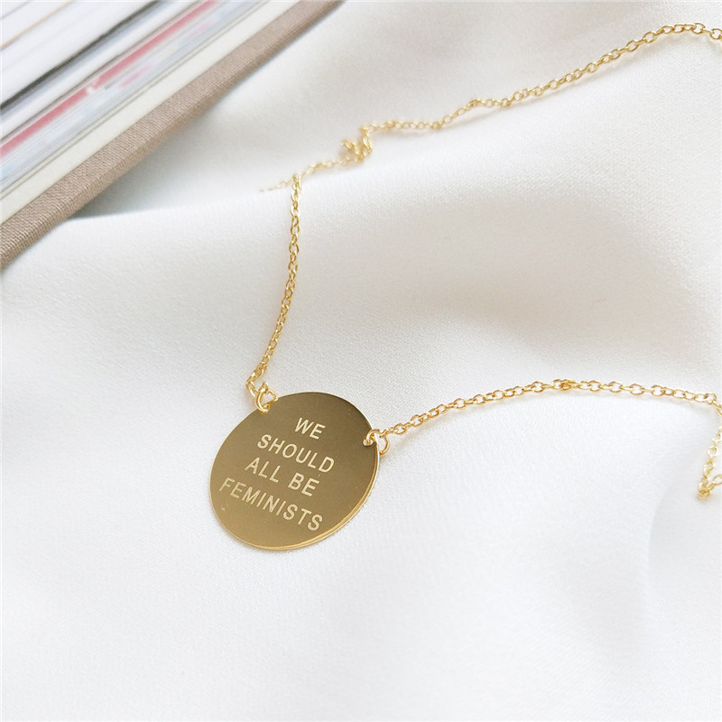 100% 925 Sterling Silver Round Circle Pendant Necklaces We Should All Be Feminist Necklace & Pendants For Women Fine Jewelry, Black
100% 925 Sterling Silver Round Circle Pendant Necklaces We Should All Be Feminist Necklace & Pendants For Women Fine Jewelry, Black