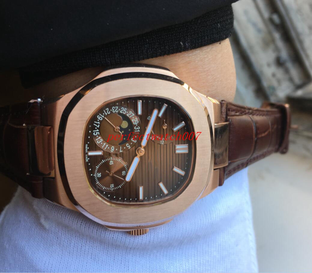 Classic Series 5712 5712GR-001 Nautilus chocolate White Gold Moonphase Blue Dial Automatic Mechanical Men's Watch Leather Strap Rose Go, Slivery;brown
Classic Series 5712 5712GR-001 Nautilus chocolate White Gold Moonphase Blue Dial Automatic Mechanical Men's Watch Leather Strap Rose Go, Slivery;brown
