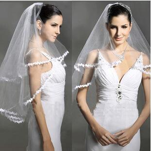 2022 Cheapest Wedding Veils White Ivory Pink Red Lace Elbow Veils For Bridal Wedding Event Veil