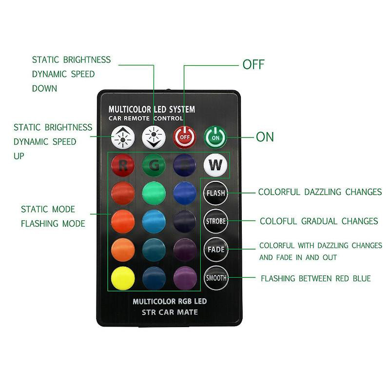 Car Atmosphere Light 12V T10 W5W RGB 5050 Bulbs with Remote Control Interior Lighting Auto Styling Lights