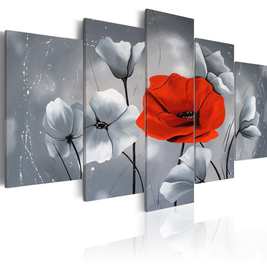 5 Panel Modern Printed fire flowers Landscape Painting Picture orchids Canvas Art Painting for Living Room Gift Oil Picture Printed on Canva