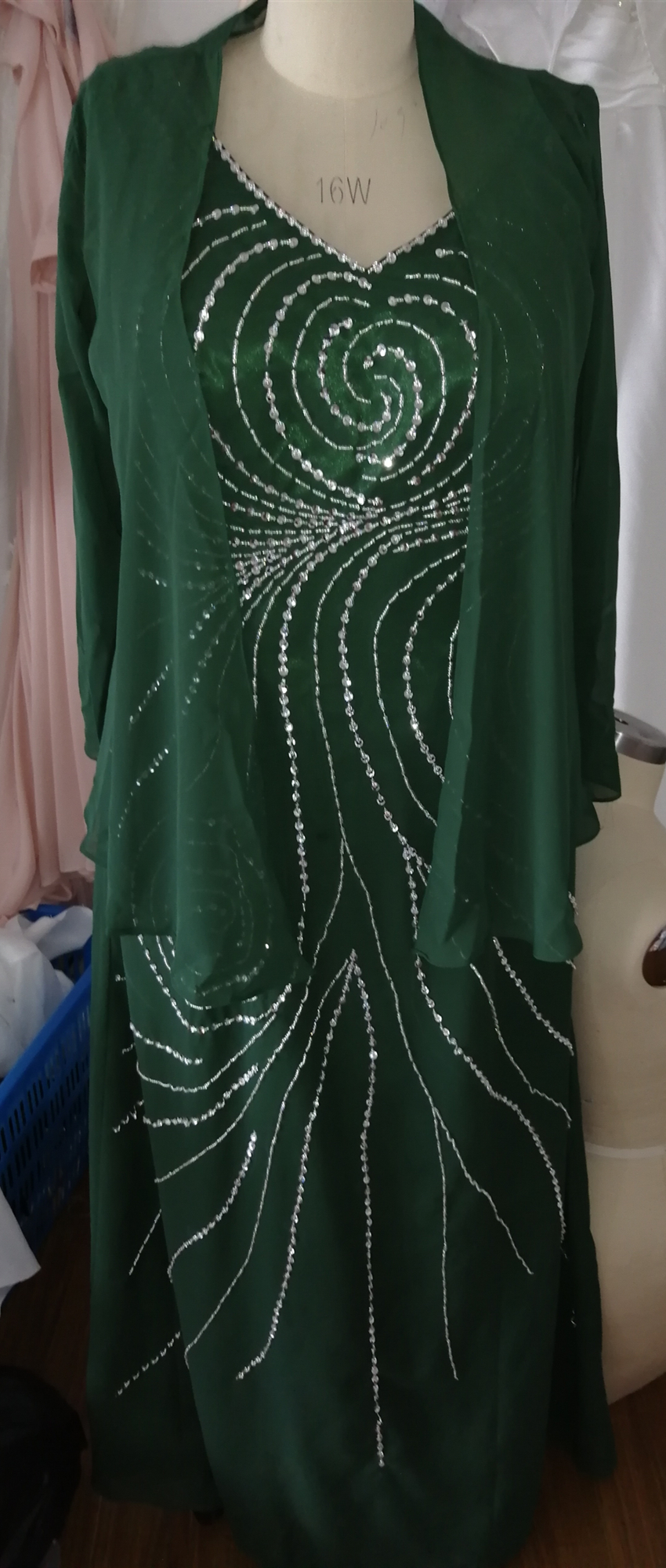 Two Piece Champagne Chiffon Mother Of The Bride Dresses With Jacket Ankle Length Sequins Beaded Long Wedding Guest Gowns Prom Evening Dress