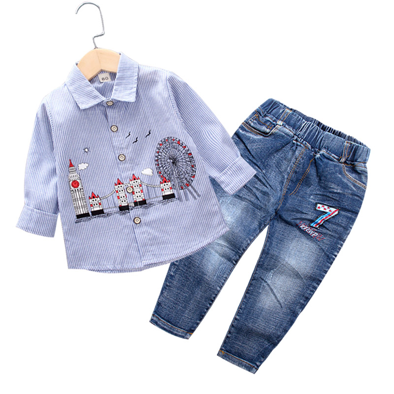 Toddler Boys Clothing Set 2020 Autumn Kids Clothes Cotton Long Sleeve Striped Shirt+Jeans Gentleman Set for Boy 1 2 3 4 5 Years, Blue
Toddler Boys Clothing Set 2020 Autumn Kids Clothes Cotton Long Sleeve Striped Shirt+Jeans Gentleman Set for Boy 1 2 3 4 5 Years, Blue